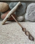 Antique Primitive Iron Auger Drill Bit Rustic Wood Handle Mortise Tenon. Fixed Price $49.99.