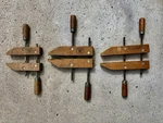 3 Wood Hand Screw Clamps: Jorgensen Model #1 10" Miro Moose 8 .. Fixed Price $29.99.
