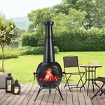 55IN Outdoor Fireplace Patio Chiminea Pit Wood Burning Heater Cast Iron Lid. Fixed Price $128.52.