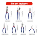 Workpro 7PCS 4.5"-8" Pliers Set Groove Joint Long Nose Slip Diagonal. Fixed Price $24.99.