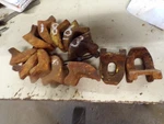 John Deere Tractor, Rear Wheel Wedge Clamps 12, Tag #1863. Fixed Price $150.00.