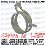 Spring Steel Band Flexible Clamp For 1-5/8 Inch (42 Mm) Od Hoses -1 Piece. Fixed Price $6.00.