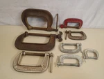 Vintage C-clamp Lot Of 8 Stearns Batwing Williams Giant Brink & Cotton Usa Adjus. Fixed Price $38.95.