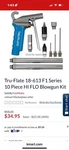 Tru-flate 2 Piece Hi Flo Blowgun Kit F1 SERIES18-607. Fixed Price $25.99.
