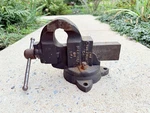 Vintage Chas Parker 973 Swivel Base Bench Vise. Fixed Price $275.00.