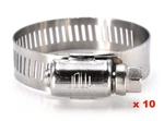 Ten Sae Size 1/2" To 1-1/16" All 300 Ss Steel Worm Drive Hose Clamps JW010S. Fixed Price $16.99.