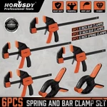 Horusdy 6 Pcs & Set 2-SPRING Clamp, 4-BAR One Handed F. Fixed Price $39.95.