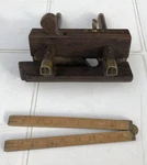 Vintage Wooden Rebate Plane And Folding Carpenters Ruler. Fixed Price $35.44.