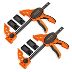 Jorgensen 2 Pc Woodworking Clip Bar F-clamp Grip Quick Ratchet Release Squeeze. Fixed Price $32.99.