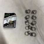6202 Hose Clamp, 301 Stainless Steel, Perforated Band /10 Clamps. Fixed Price $10.00.