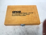 Groz Woodcraft Engineer's Square Set 3 Pc 2", 4" 6" Original Wooden Case. Fixed Price $61.70.