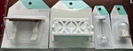 Diy Modern Mini Dollhouse Furniture - Dining Table, Accent Bench, Light, Cloche. Fixed Price $20.90.