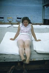 Lady Pink Sunning On The Deck Of Chiriqui 1950'S Red Border Photo Slide. Fixed Price $5.99.