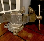 Vintage 27# Craftsman NO.5160 Rock Island Swivel Base Vise / 3 Jaw - Working. Fixed Price $249.00.