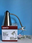 Satco Energy Efficient Brushed Nickel Clip On Gooseneck Desk Lamp 57-051. Fixed Price $19.99.