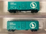 Scale Intermountain 12 Panel Box Car 2-PACK Set Great Northern Gn Glacier Goat. Fixed Price $49.95.