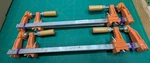 4 Jorgensen #3712-LD Adjustable 12" Light Duty Steel Bar Woodworking Clamps. Fixed Price $80.00.