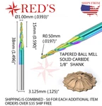 Reds Dlc R.5MM Tapered Ball Nose Carving End Mill 1/8 Shank Cnc Router Bit. Fixed Price $7.49.