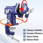 Workpro Portable Dual Jaws Vises 2.5"&1.5" 360 Swivel Clamp-on Bench. Fixed Price $53.99.