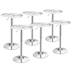 Costway 6PCS Swivel Adjustable Bar Round Pub W/faux Marble Top White. Fixed Price $249.99.