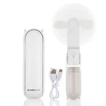 Mini Portable Hand Fan 4 In. 2 Speed Rechargeable W/power Bank Quiet Desk. Fixed Price $14.29.