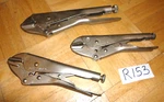 Vintage Craftsman Tools 3 Piece Straight Jaw Locking Vise Grip Style Pliers. Fixed Price $65.00.