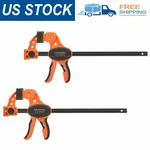 Jorgensen 2PC 12" One-handed Bar F Clamp Woodworking Quick Release Set E-z Hold. Fixed Price $43.99.
