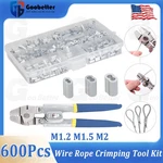 Wire Rope Crimping Swaging Tool Kit For Cable Crimps Aluminum Double Barrel. Fixed Price $28.45.