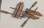 Vintage Craftsman Sears 10 Parallel Jaw Wood Clamp Set, Work & Look Great! Euc. Fixed Price $30.00.