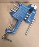 Vintage Unused Stanley Handyman Swivel Clamp-on 2-1/2" Bench Vise 80-210 (H1210). Fixed Price $80.00.