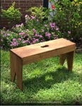 Primitive Entryway Mudroom Porch Plant Shoe Wood Bench With Handle Hole Brown. Fixed Price $163.00.