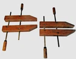 16" Hargrave Pair Wood Clamps Hard Maple Steel Spindle #716 / Cincinnati Tool Co. Fixed Price $35.00.