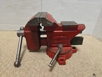 Olympia Bench Vise 3.5" Jaws 4 Bolt Swivel Base Cast Iron Red.. Fixed Price $45.50.