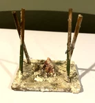 Vtg Transogram Wood Putz Fire Pit Christmas Village Bucket Bar Missing Goldmedal. Fixed Price $18.99.