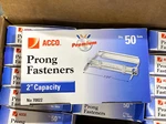 15 Boxes Of 50PC Acco Premium Two-piece Paper File Fasteners Set 2". Fixed Price $65.00.