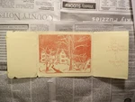 1938 Locust Hill Block Print Christmas Card Mrs Huck Rowe, Lenox, Mass. Fixed Price $28.90.