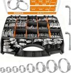 Hose Clamp Assortment 200PCS 304 Stainless Steel Kit Adjustable 1/4". Fixed Price $73.55.