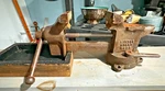 Vintage Little Giant 5494 Bench Vise W/ Swivel Base - 3" Jaws Used. Fixed Price $65.00.