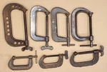 Vintage/antique C-clamps 3", 4", 5" & 6" Cincinnati Armstrong Qty 7. Fixed Price $60.00.