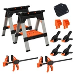 2PC Heavy Duty Folding Clamping Sawhorses 30-3/4" 1200LBS Load Capacity Clamps. Fixed Price $165.99.