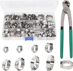 Single Ear Hose Clamps, Oetiker 92PCS(6.0MM-22.6MM) Crimp Pipe As. Fixed Price $25.50.