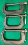 3 Vtg Clamps, Adjustable #1440-4" & #1450-5" Craftsman #66674-4". Fixed Price $27.99.