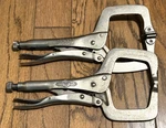 Vise Grip 11" Long Reach Swivel Fix Pad Locking Pliers Welding Clamp Set Lot. Fixed Price $55.00.