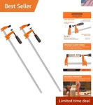 Professional 2-PACK 24-INCH Steel Bar Clamps 600 Lbs Capacity, Easy Adjustment. Fixed Price $69.99.