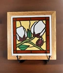Oakwood Accents Ceramic Tile Trivet Roses Faux Stained Glass Wall Art Vintage. Fixed Price $11.24.