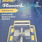 Irwin Record Drill Press Vise, Jaw Width, 4-1/2 Opening. Fixed Price $35.00.