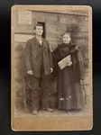 And Woman Ids Front Of Star Tobacco Cigar Shop Sign Cabinet Card Photo. Fixed Price $74.95.