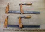 2 Vntg Jorgensen #4518 Hvy Duty 18" Cap. Wood Hndl Bar CLAMPS,5/16" X 1-3/8". Fixed Price $89.99.