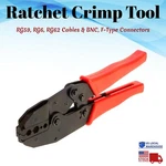 Ratchet Action Coax Cable Connector F Type Bnc RG59 RG62 Crimper Tool. Fixed Price $22.99.