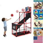 Fun And Safe Red Arcade Basketball Set For Kids 3+ Excellent Indoor Activity. Fixed Price $70.38.